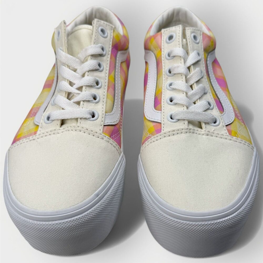 Vans Old Skool Stackform Pastel Plaid Platform Shoes Womens 7.5 - Picture 4 of 12